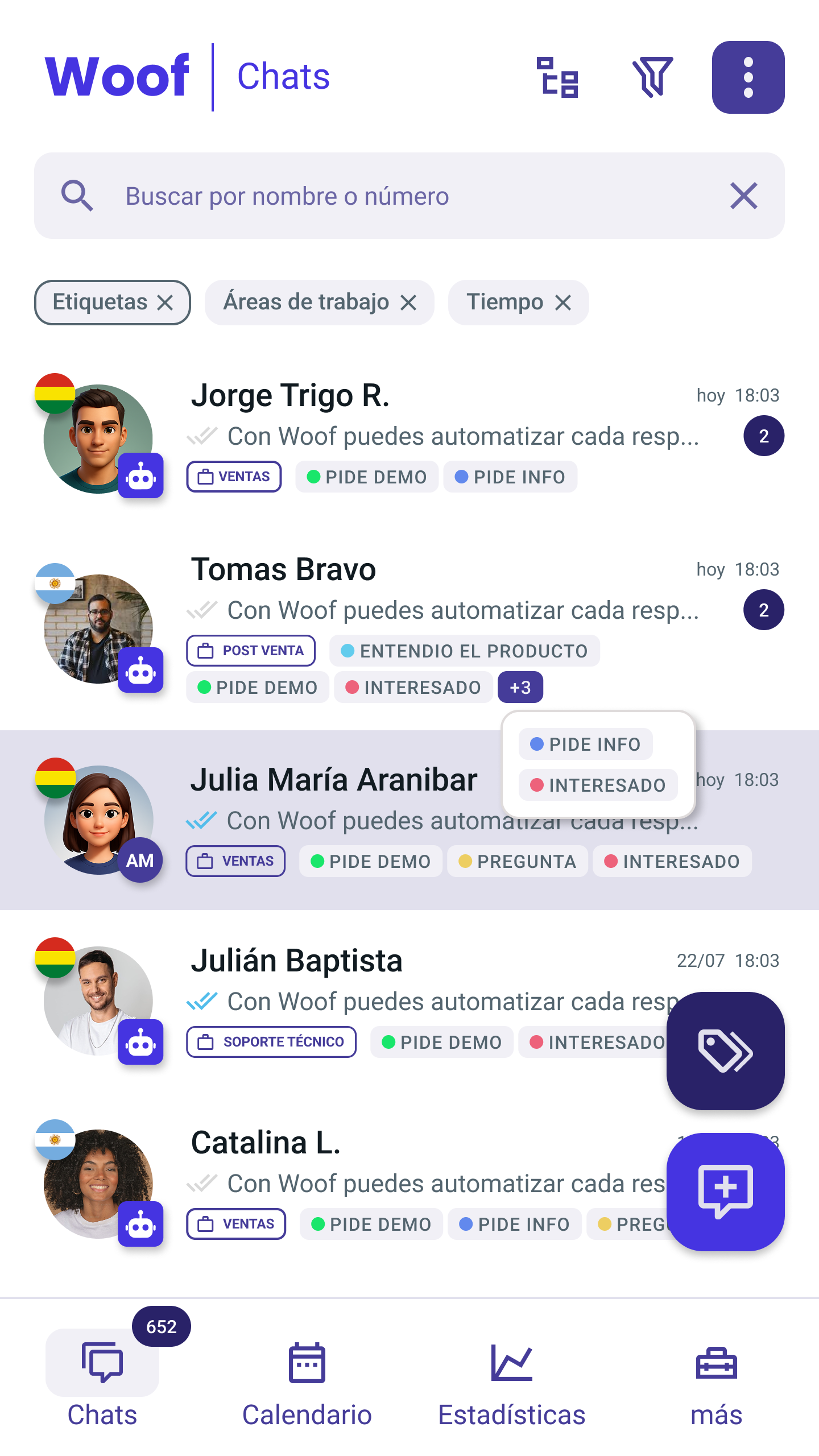 Vista previa de la aplicación móvil Woof